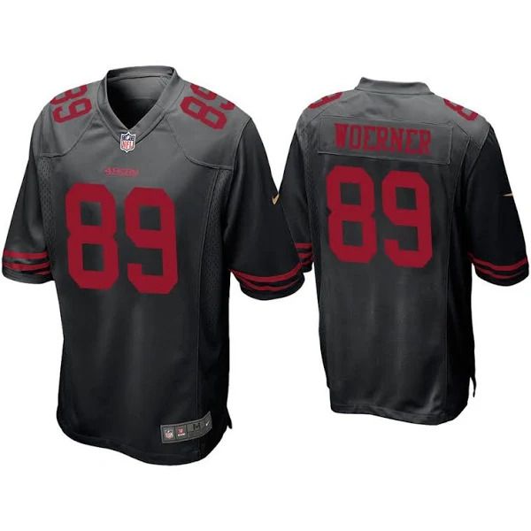 Men San Francisco 49ers 89 Charlie Woerner Nike Black Player Game NFL Jersey